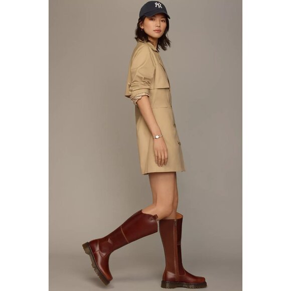 Dr. Martens Amaayah Knee-High Boots Burgundy Leather 8 - Picture 2 of 2